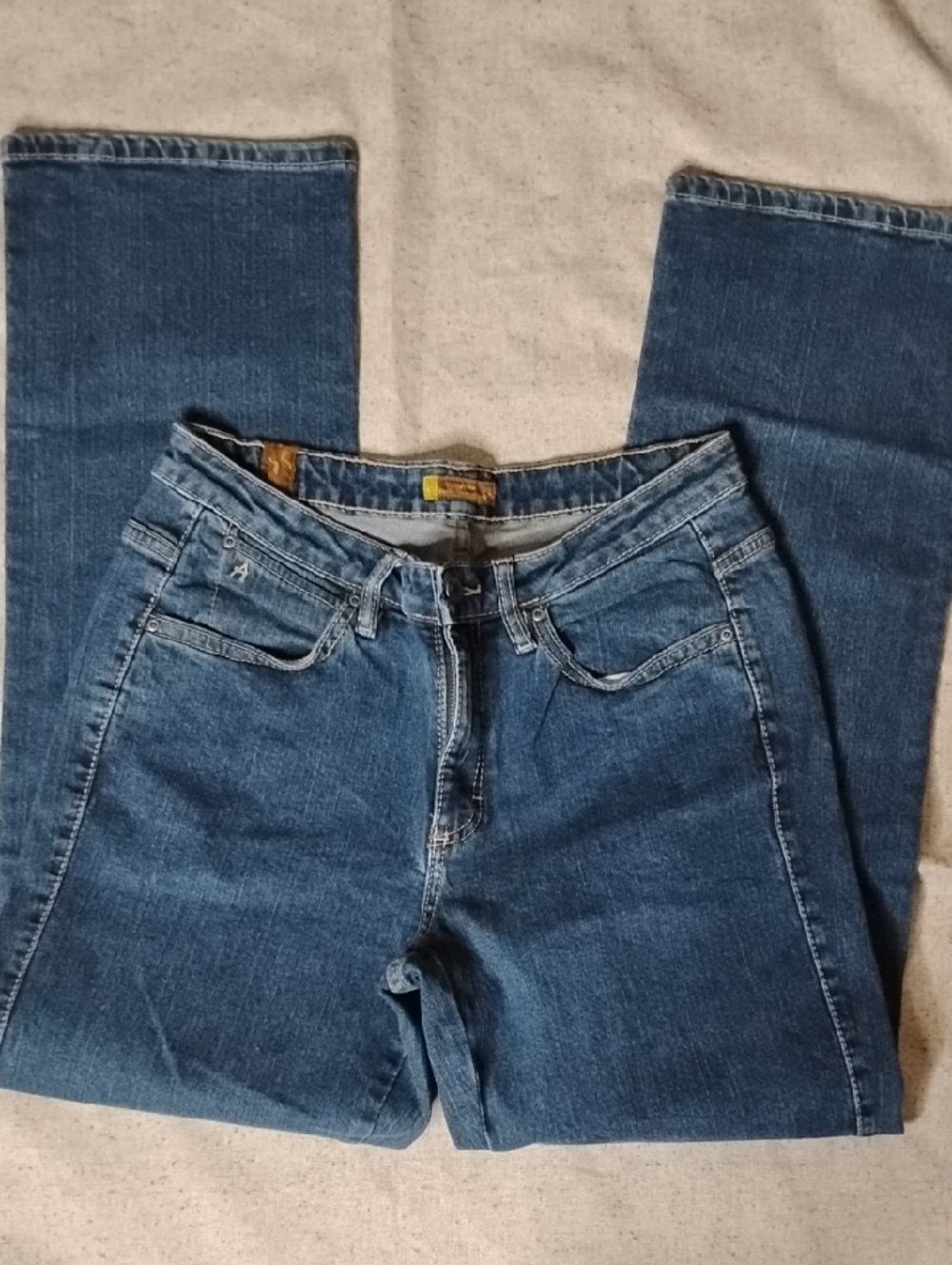 Aura Classic Flare Jeans in Medium Blue Denim
